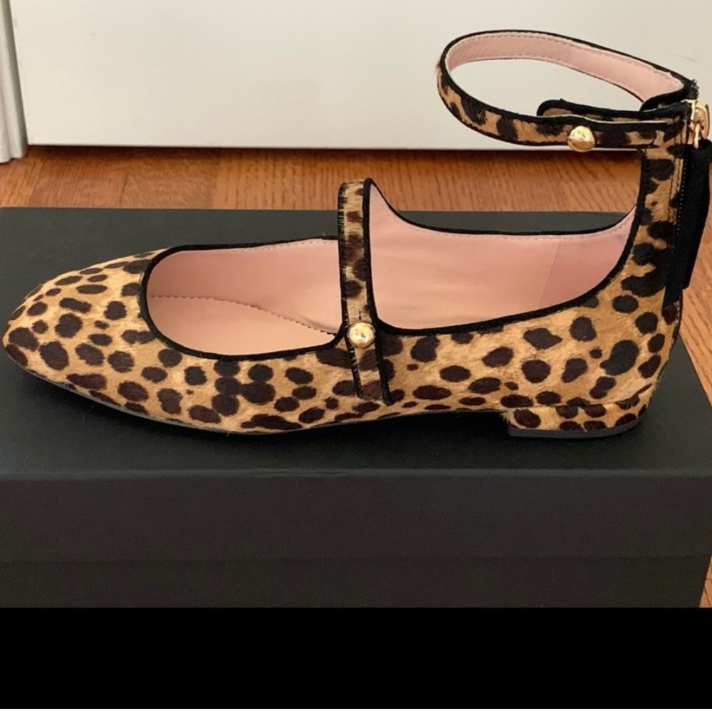 J.Crew Sally Ballet Shoes in Leopard print Calf Hair Leather, 6